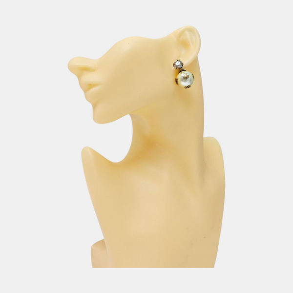 Dior Tribales Metal White Stud Earrings