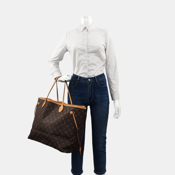 NEVERFULL GM Monogram Coated Canvas Brown