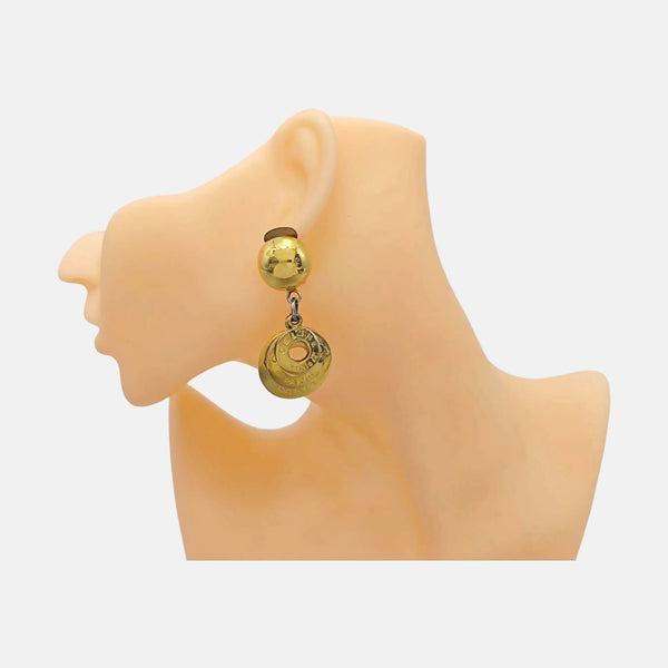Metal Gold Clip On Earrings