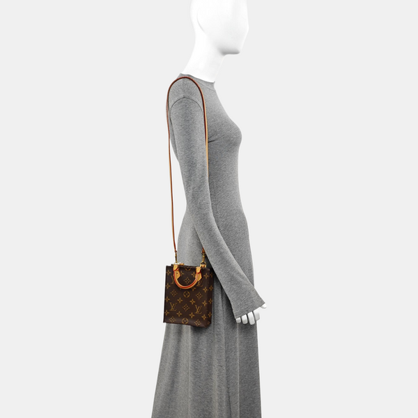 SAC PLAT Mini Monogram Coated Canvas Brown