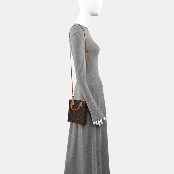 SAC PLAT Mini Monogram Coated Canvas Brown