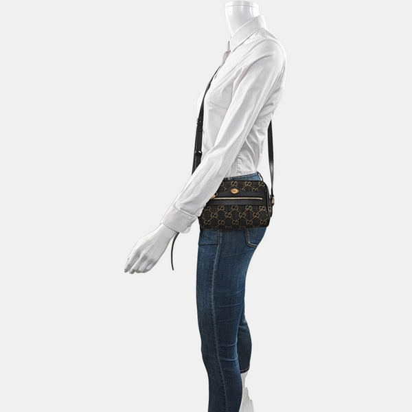 Ophidia Mini Monogram Denim Black