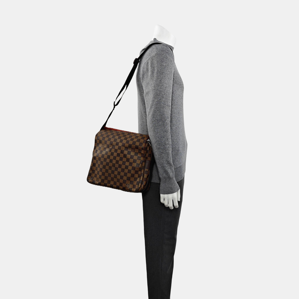 NAVIGLIO Damier Ebene Coated Canvas Brown