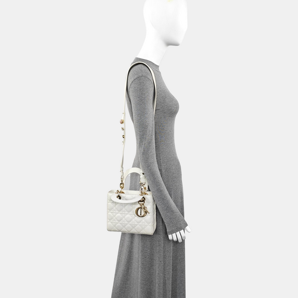 Lady Dior Small Cannage Lambskin White