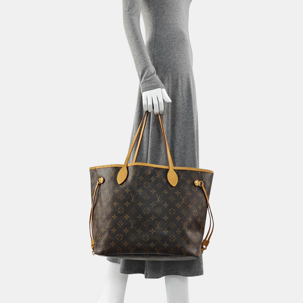 NEVERFULL MM Monogram Coated Canvas Brown
