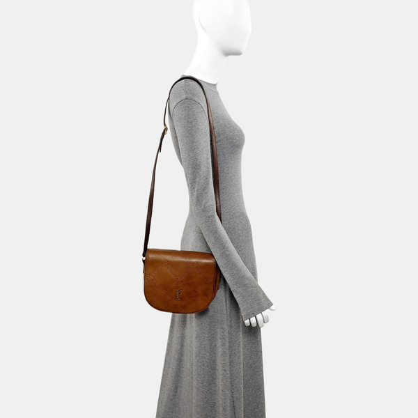 Calfskin Shoulder Bag Brown