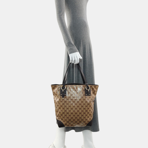 Monogram Coated Canvas Tote Bag Beige