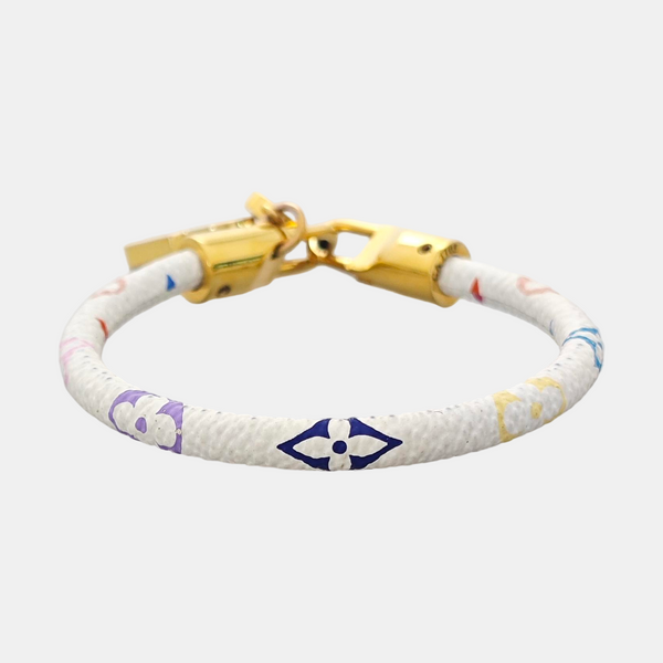 NANOGRAM Leather White Bangle
