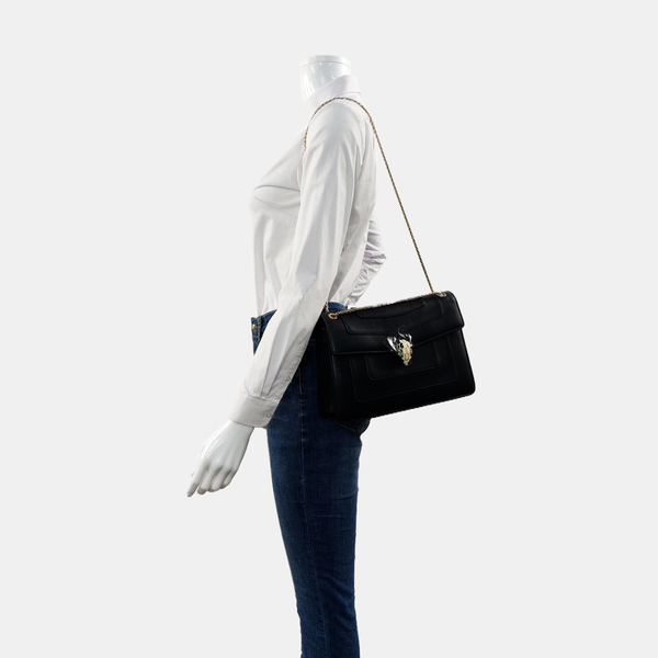 SERPENTI FOREVER Medium Quilted Calfskin Black