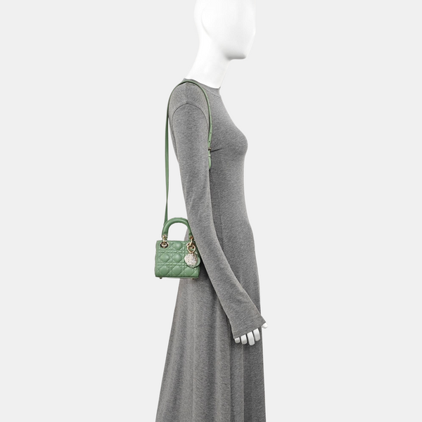 Lady Dior Super Mini Cannage Lambskin Green