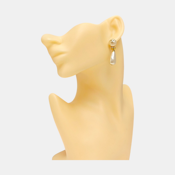 Metal White Clip On Earrings
