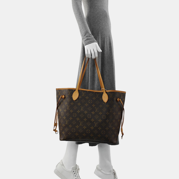 NEVERFULL MM Monogram Coated Canvas Brown