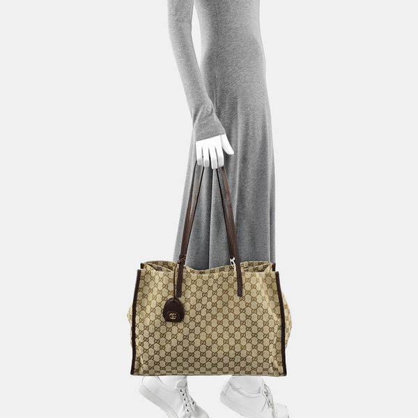 Monogram Canvas Shoulder Bag Beige