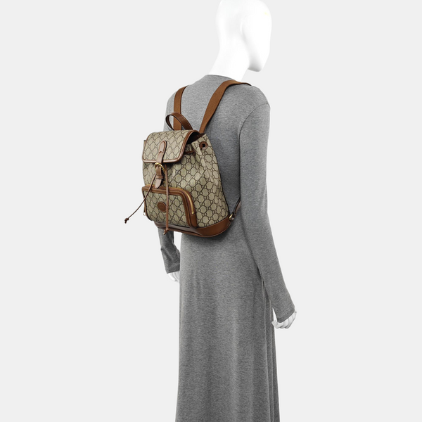 Monogram Coated Canvas Backpack Black