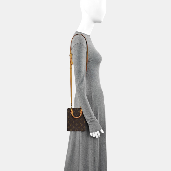 SAC PLAT Mini Monogram Coated Canvas Brown
