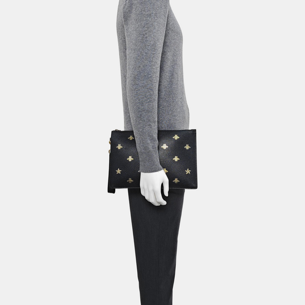 Bee Web Calfskin Black