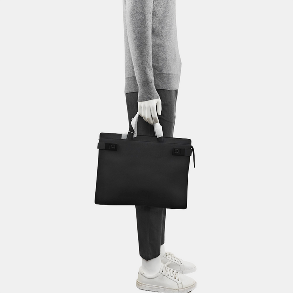 Calfskin Top Handle Bag Black