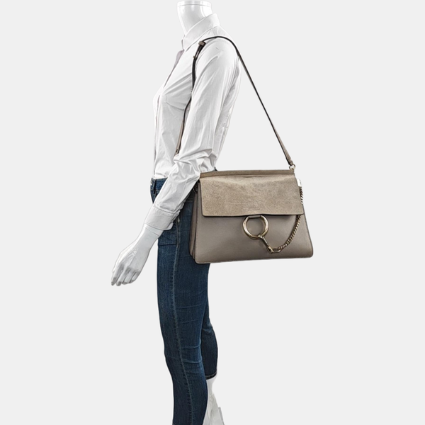 Faye Medium Calfskin Gray