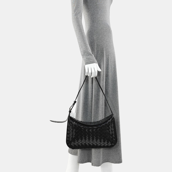 Intrecciato Patent Leather Black