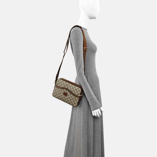 Monogram Coated Canvas Shoulder Bag Black