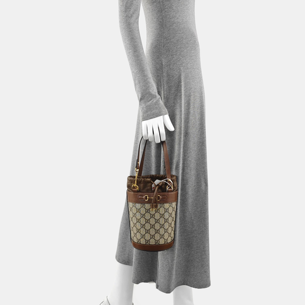Horsebit 1955 Small Coated Canvas Beige
