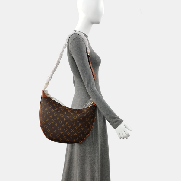 LOOP HOBO Monogram Coated Canvas Brown