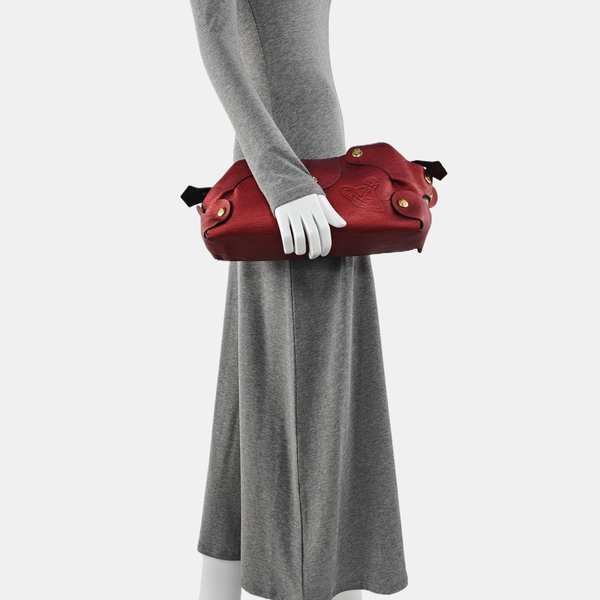 Leather Clutch Red