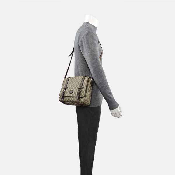 Monogram Coated Canvas Crossbody Bag Brown
