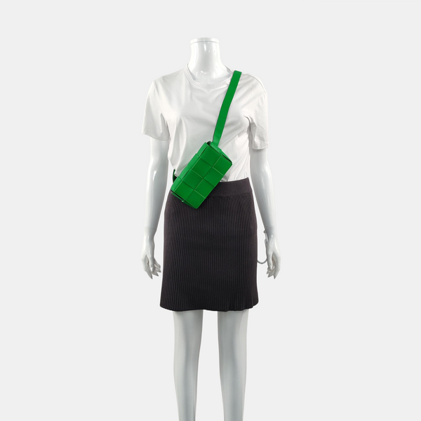 Authenticated pre-owned Cassette Calfskin Green - Belt Bag at Looply