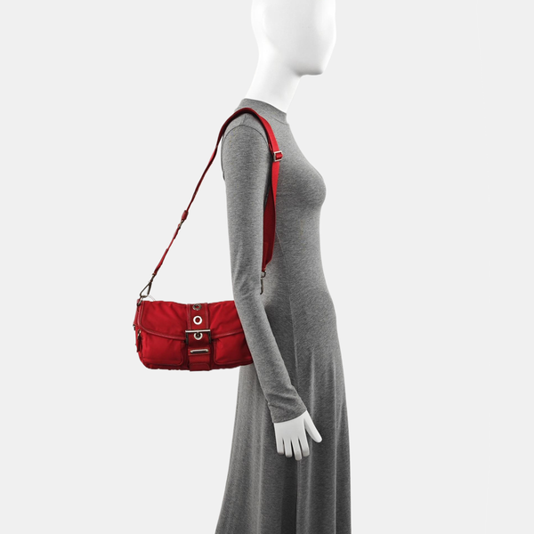 Nylon Shoulder Bag Red