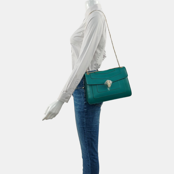 SERPENTI FOREVER Medium Calfskin Green