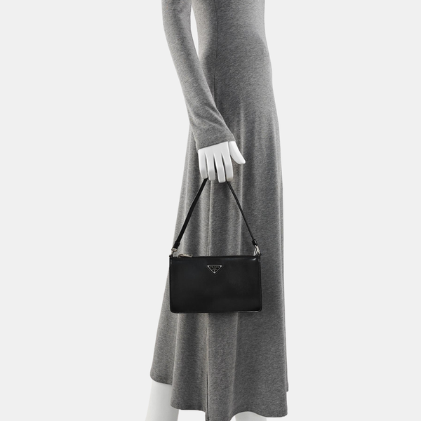 Calfskin Top Handle Bag Mini Black