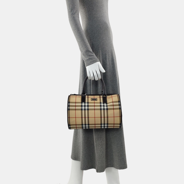 Coated Canvas Clutch Brown