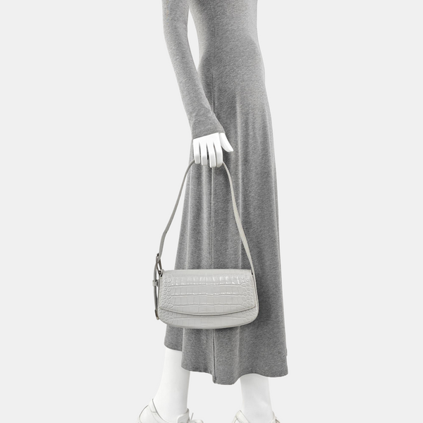 Calfskin Shoulder Bag Gray