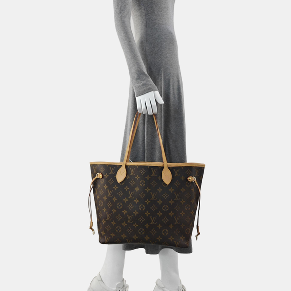 NEVERFULL MM Monogram Coated Canvas Brown