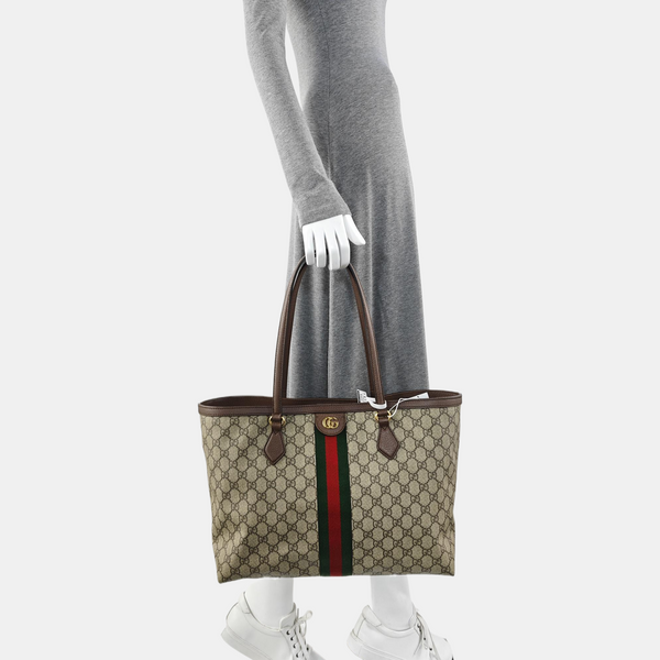 Ophidia Medium Monogram Coated Canvas Beige