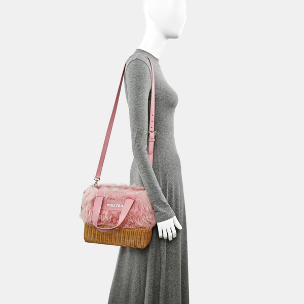 Straw Tote Bag Pink