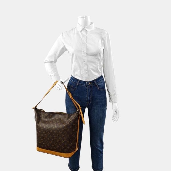 SHARON STONE Monogram Coated Canvas Brown