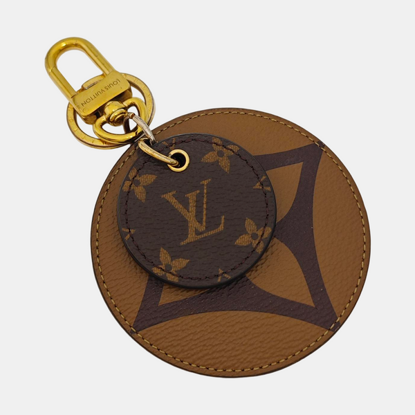 Coated Canvas Bag Charm Brown