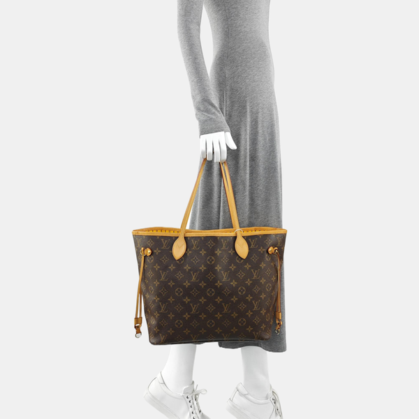 NEVERFULL MM Monogram Coated Canvas Brown