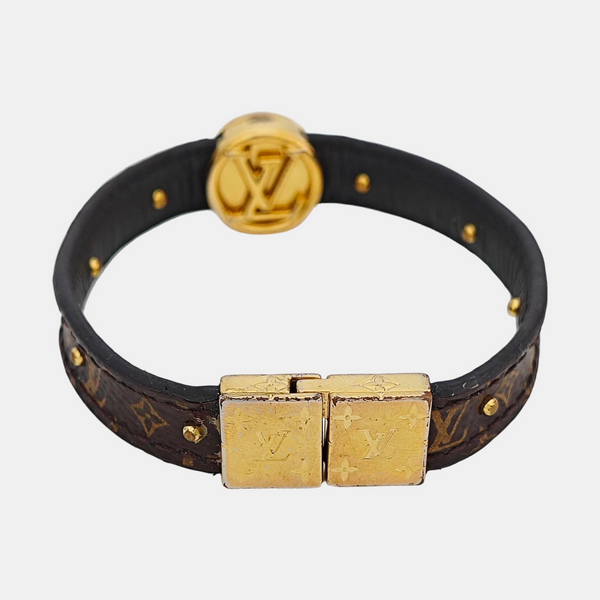 LV CIRCLE Leather Brown Bangle