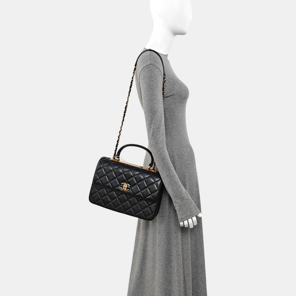 TRENDY CC Quilted Calfskin Black