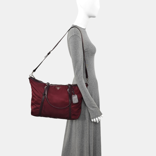 Nylon Tote Bag Red