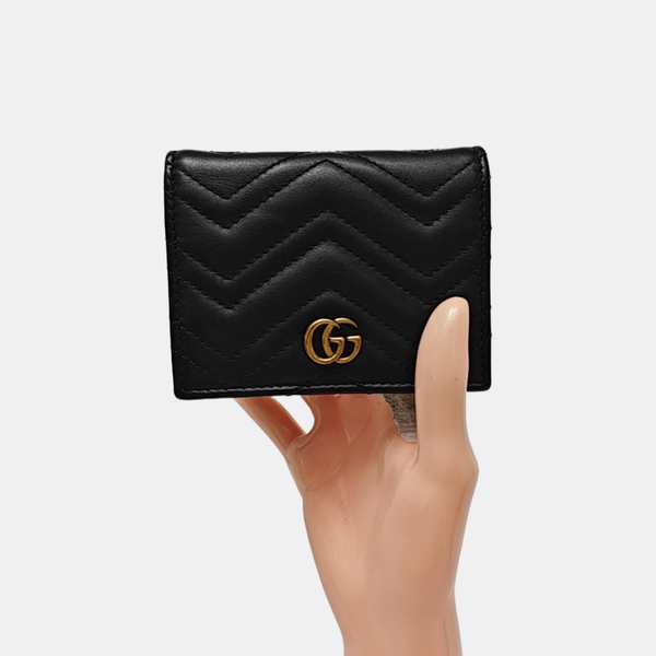 GG Marmont Mini Quilted Calfskin Black Wallet