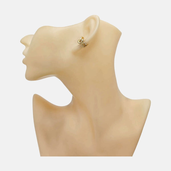 Twist Round Metal Gold Clip On Earrings