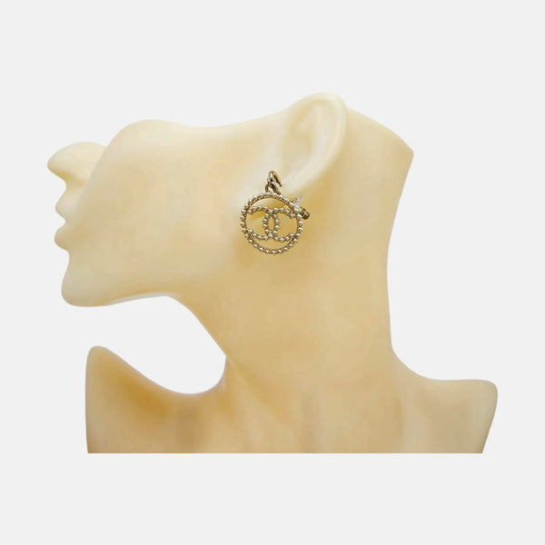 CC Logo Metal Gold Earrings