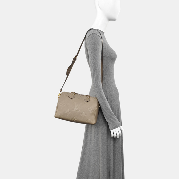 SPEEDY 25 Monogram Calfskin Beige