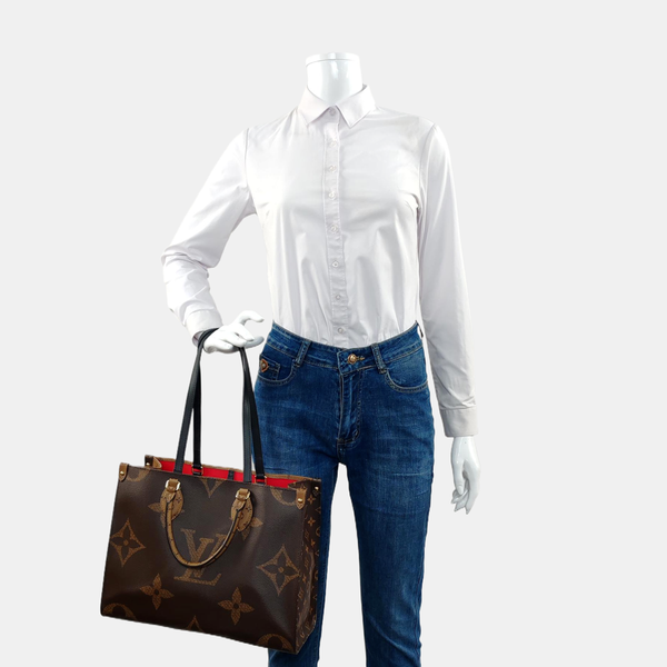 ONTHEGO MM Monogram Coated Canvas Brown