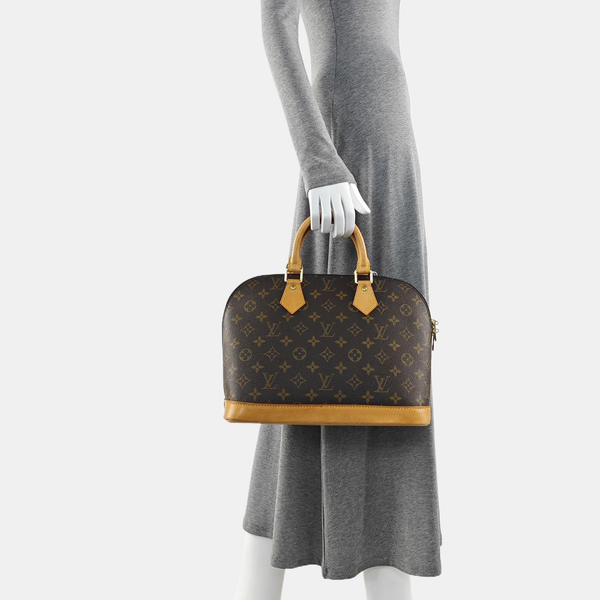 ALMA PM Monogram Coated Canvas Brown