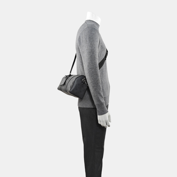 KEEPALL Monogram Coated Canvas Black